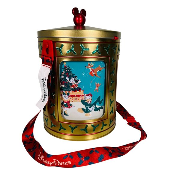 Disney Parks 2023 Holiday Christmas Musical Rotating Tin Popcorn Bucket - Picture 3 of 14
